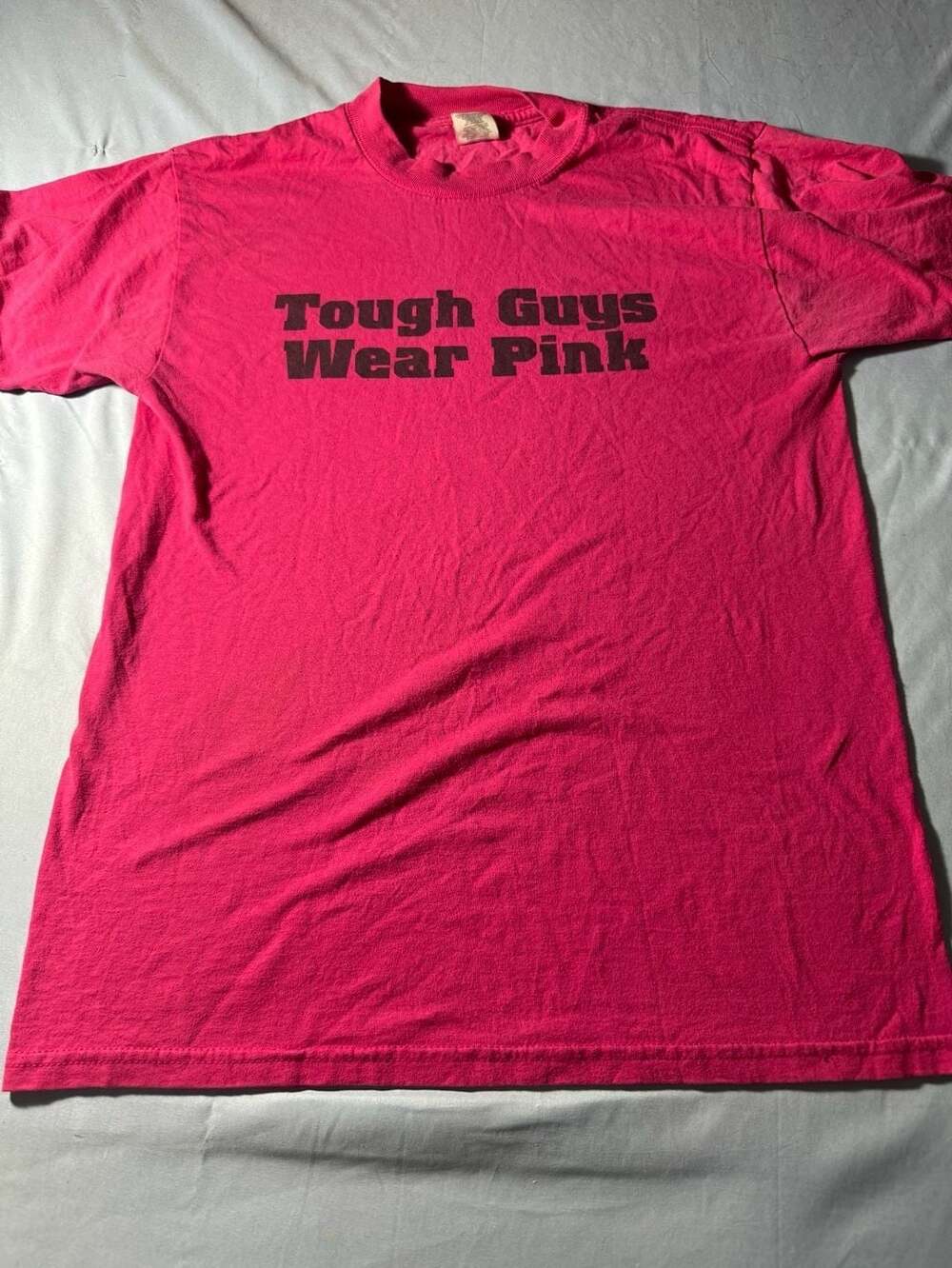 Jerzees Tough Guys Wear Pink T-Shirt Size M Pink
